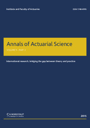 Annals of Actuarial Science Volume 9 - Issue 2 -