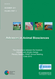 Advances in Animal Biosciences Volume 2 - Issue 3 -  The interactions between the livestock industry and climate change. Plenary Session, EAAP Annual Meeting, Crete 2010