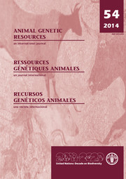 Animal Genetic Resources/Resources génétiques animales/Recursos genéticos animales Volume 54 - Issue  -