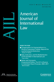 American Journal of International Law Volume 111 - Issue 1 -