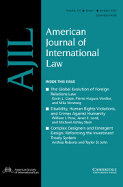 American Journal of International Law Volume 116 - Issue 1 -