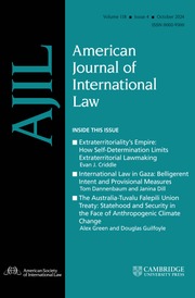 American Journal of International Law Volume 118 - Issue 4 -