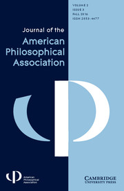 Journal of the American Philosophical Association Volume 2 - Issue 3 -