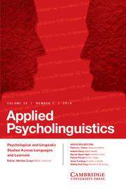 Applied Psycholinguistics Volume 39 - Issue 1 -