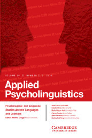 Applied Psycholinguistics Volume 39 - Issue 3 -