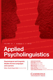 Applied Psycholinguistics Volume 40 - Issue 1 -