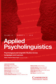 Applied Psycholinguistics Volume 40 - Issue 4 -