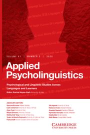 Applied Psycholinguistics Volume 41 - Issue 5 -