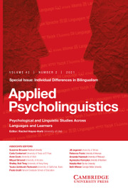 Applied Psycholinguistics Volume 42 - Special Issue2 -  Special Issue: Individual Differences in Bilingualism