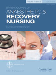 British Journal of Anaesthetic & Recovery Nursing Volume 11 - Issue 3 -