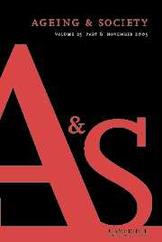 Ageing & Society Volume 25 - Issue 6 -