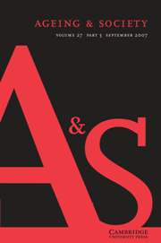 Ageing & Society Volume 27 - Issue 5 -