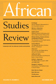 African Studies Review Volume 57 - Issue 3 -