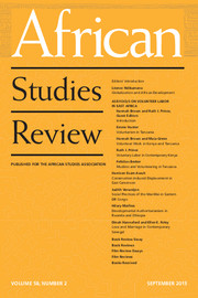 African Studies Review Volume 58 - Issue 2 -