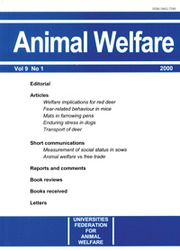 Animal Welfare Volume 9 - Issue 1 -