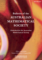 Bulletin of the Australian Mathematical Society Volume 100 - Issue 1 -