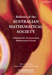 Bulletin of the Australian Mathematical Society Volume 102 - Issue 2 -