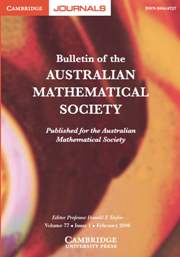 Bulletin of the Australian Mathematical Society Volume 77 - Issue 1 -