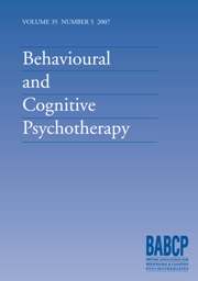 Behavioural and Cognitive Psychotherapy Volume 35 - Issue 5 -