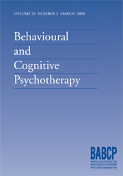 Behavioural and Cognitive Psychotherapy Volume 36 - Issue 2 -