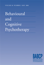 Behavioural and Cognitive Psychotherapy Volume 36 - Issue 3 -