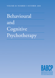 Behavioural and Cognitive Psychotherapy Volume 38 - Issue 5 -