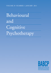 Behavioural and Cognitive Psychotherapy Volume 39 - Issue 1 -