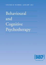 Behavioural and Cognitive Psychotherapy Volume 40 - Issue 1 -