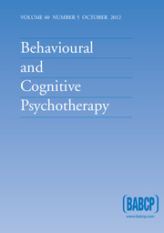 Behavioural and Cognitive Psychotherapy Volume 40 - Issue 5 -