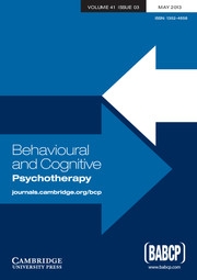 Behavioural and Cognitive Psychotherapy Volume 41 - Issue 3 -