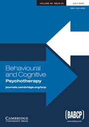 Behavioural and Cognitive Psychotherapy Volume 48 - Issue 4 -