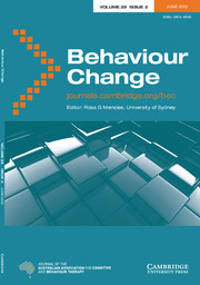 Behaviour Change Volume 29 - Issue 2 -