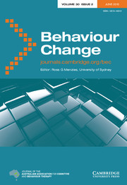 Behaviour Change Volume 30 - Issue 2 -