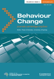 Behaviour Change Volume 30 - Issue 3 -