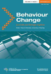 Behaviour Change Volume 31 - Issue 3 -