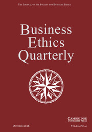 Business Ethics Quarterly Volume 26 - Issue 4 -