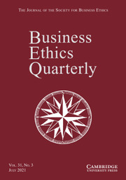 Business Ethics Quarterly Volume 31 - Issue 3 -