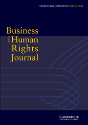 Business and Human Rights Journal Volume 4 - Issue 1 -  Special Issue: Business, Human Rights and Security