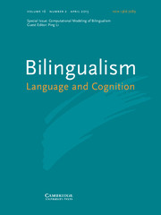 Bilingualism: Language and Cognition Volume 16 - Issue 2 -  Computational Modeling of Bilingualism