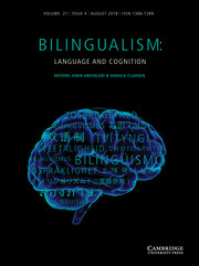 Bilingualism: Language and Cognition Volume 21 - Special Issue4 -  Recent developments in child bilingualism: Cross-linguistic influence, incomplete acquisition, critical periods and the advantages of bilingualism