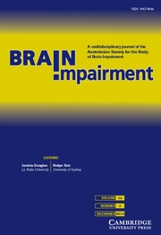 Brain Impairment Volume 14 - Issue 3 -