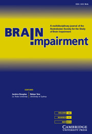 Brain Impairment Volume 15 - Issue 1 -