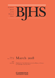 The British Journal for the History of Science Volume 51 - Issue 1 -