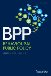 Behavioural Public Policy  Volume 3 - Issue 1 -