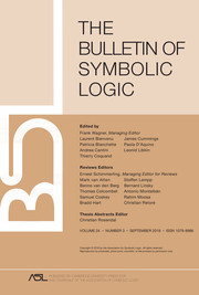 Bulletin of Symbolic Logic Volume 24 - Issue 3 -