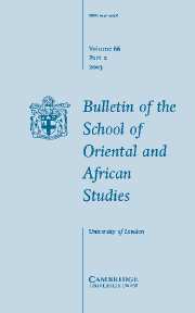 Bulletin of SOAS Volume 66 - Issue 2 -