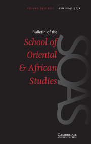 Bulletin of SOAS Volume 74 - Issue 2 -