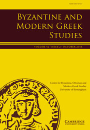 Byzantine and Modern Greek Studies Volume 42 - Issue 2 -