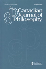 Canadian Journal of Philosophy Volume 47 - Issue 6 -