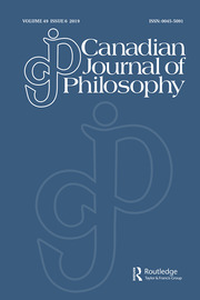 Canadian Journal of Philosophy Volume 49 - Issue 6 -